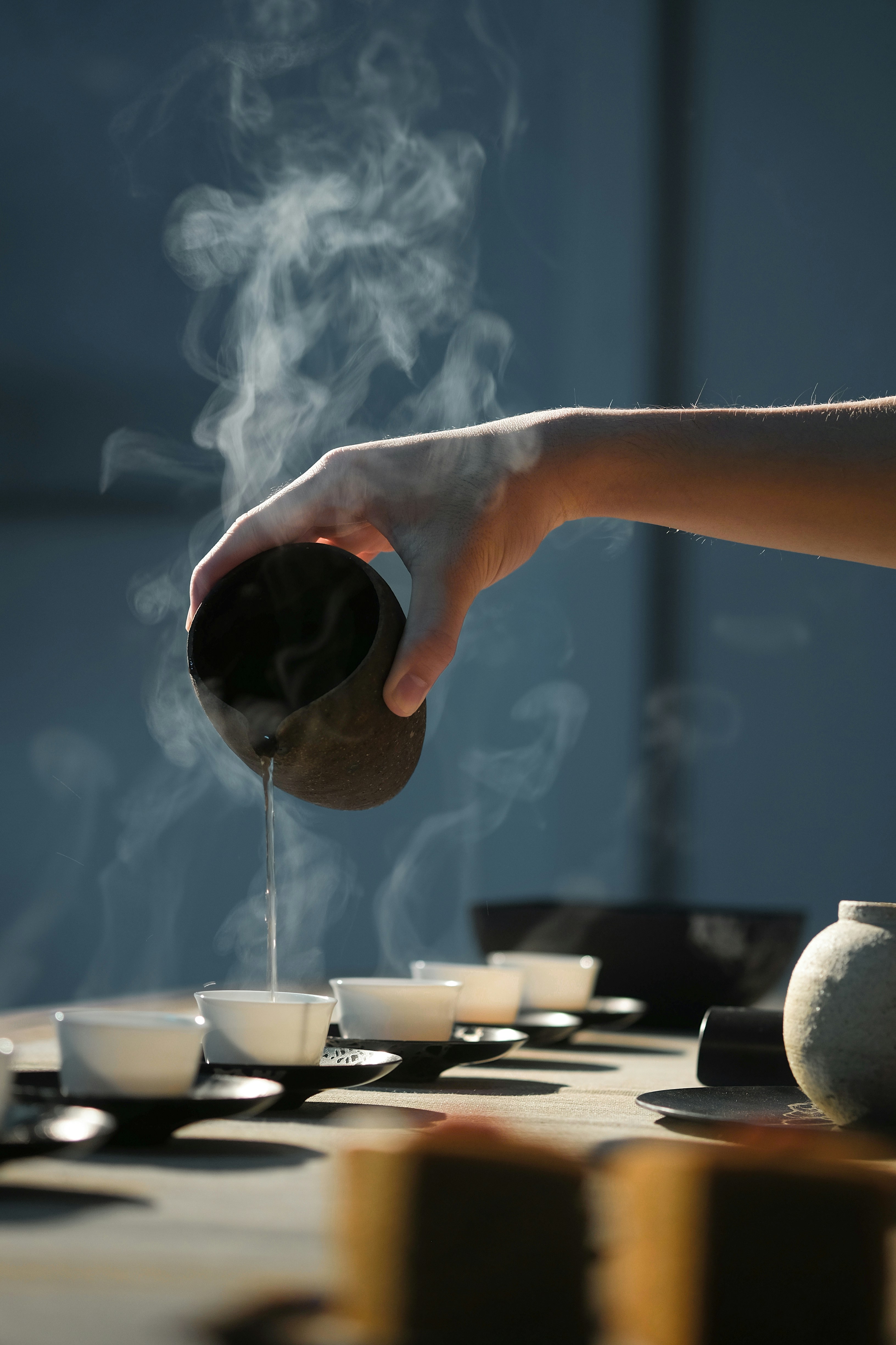 A traditional Japanese tea ceremony with matcha tea