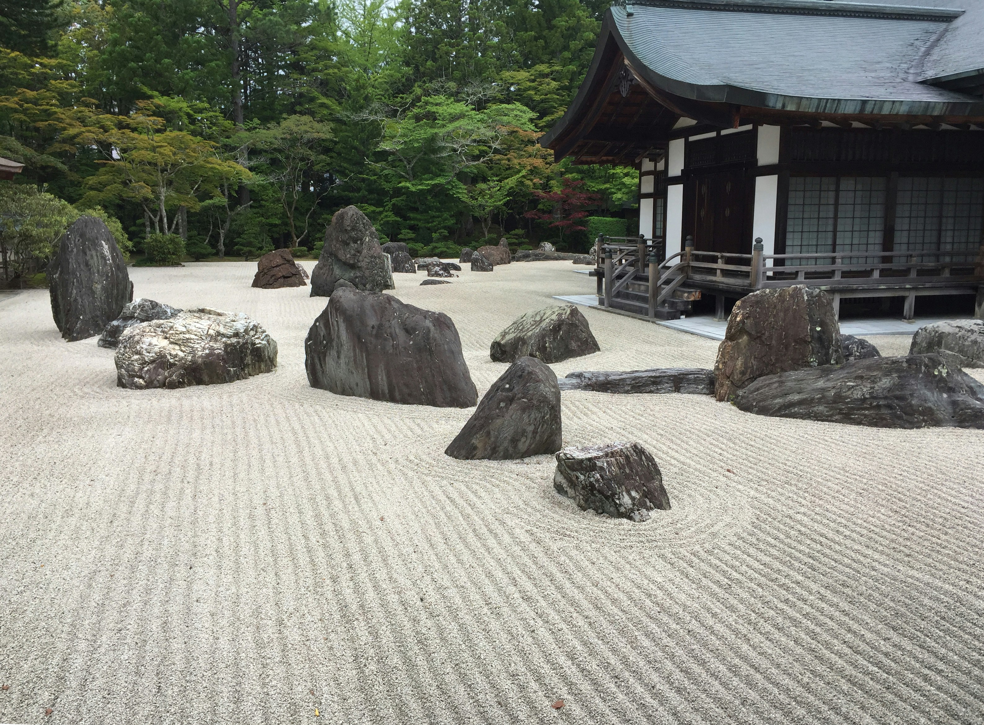A minimalist Zen rock garden in a Kyoto temple